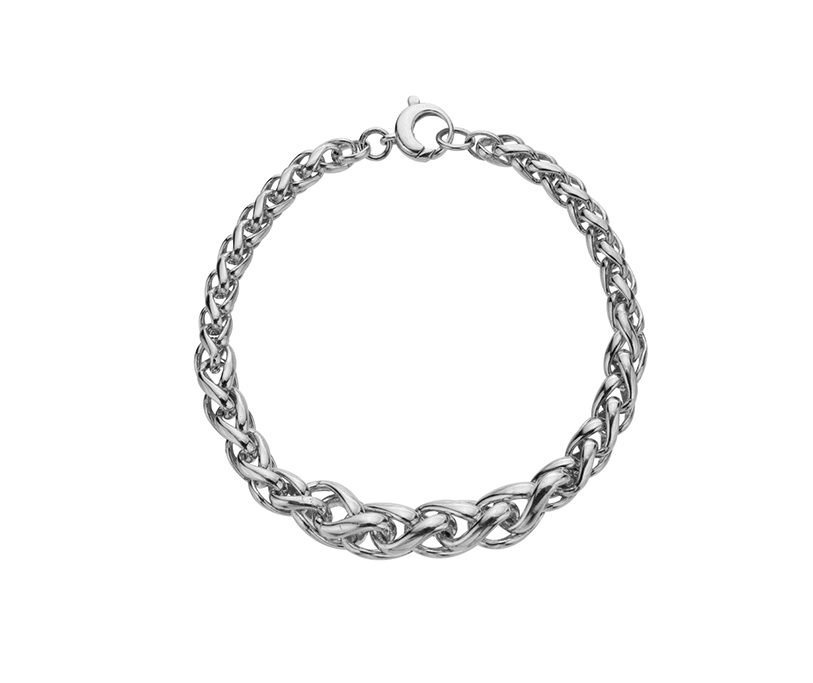 Silver Graduated Braided Curb 7.5"/19cm